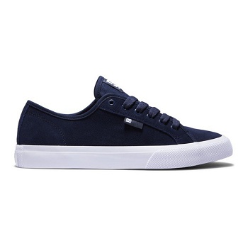 DC Manual S Suede Biele / Tmavomodre - Panske Skate Topanky